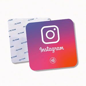 Plaque autocollante NFC Instagram 10 x 10 cm