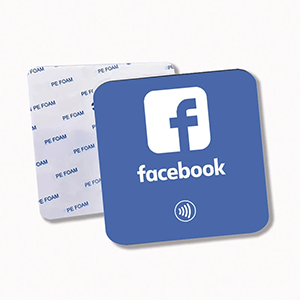 Plaque autocollante NFC Facebook 10 x 10 cm