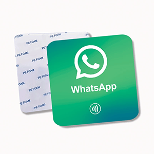 Plaque autocollante NFC WhatsApp 10 x 10 cm