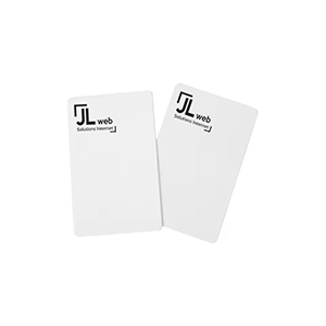 Carte NFC blanche avec logo JLWeb Solutions Internet 5,4 x 8,5 cm