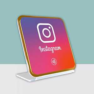 Présentoir de Table Premium NFC Instagram 10 x 10 cm