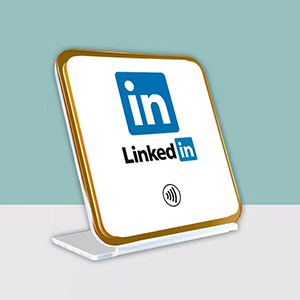 Présentoir de Table Premium NFC LinkedIn 10 x 10 cm